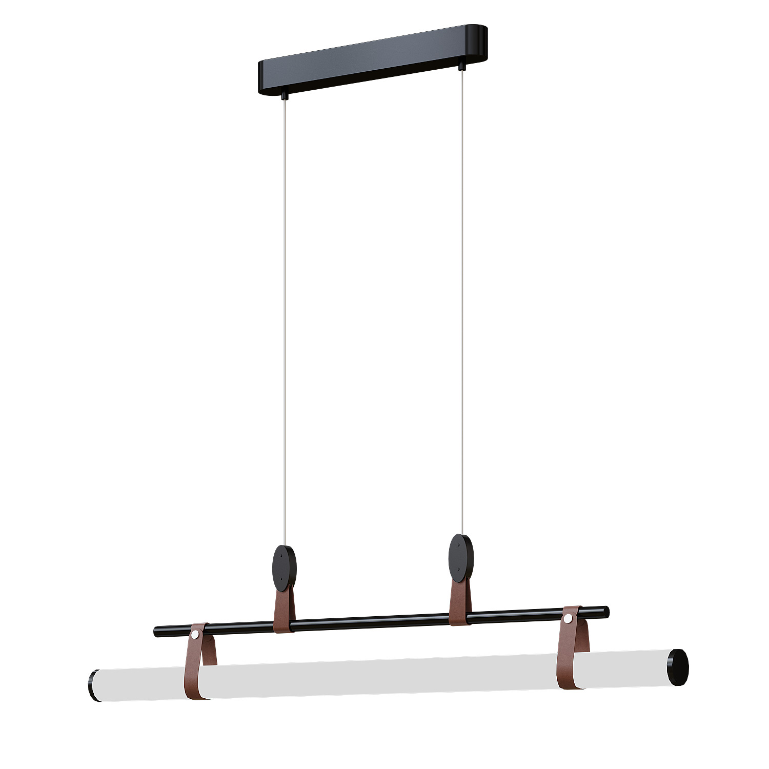 Minimalist lamp with leather accents 3D model_3