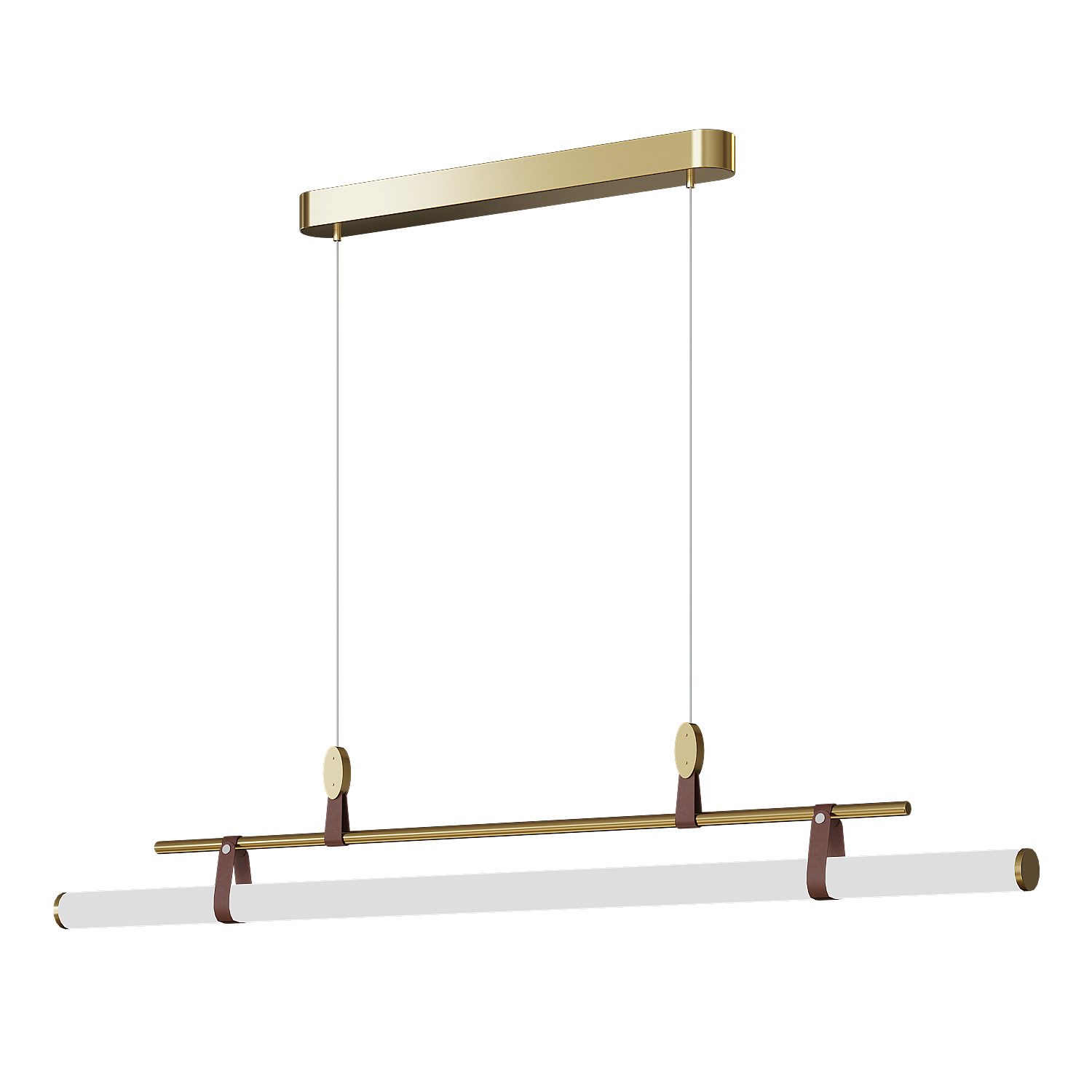 Minimalist lamp with leather accents 3D model_2