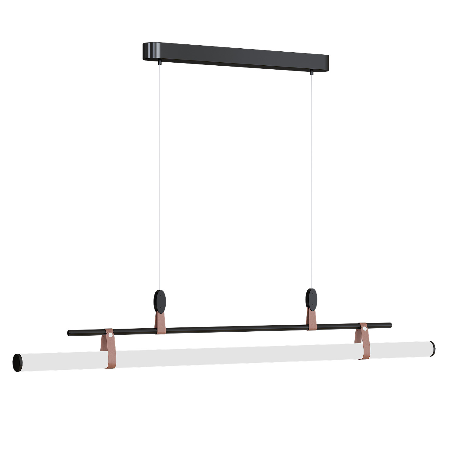 Minimalist lamp with leather accents 3D model_1