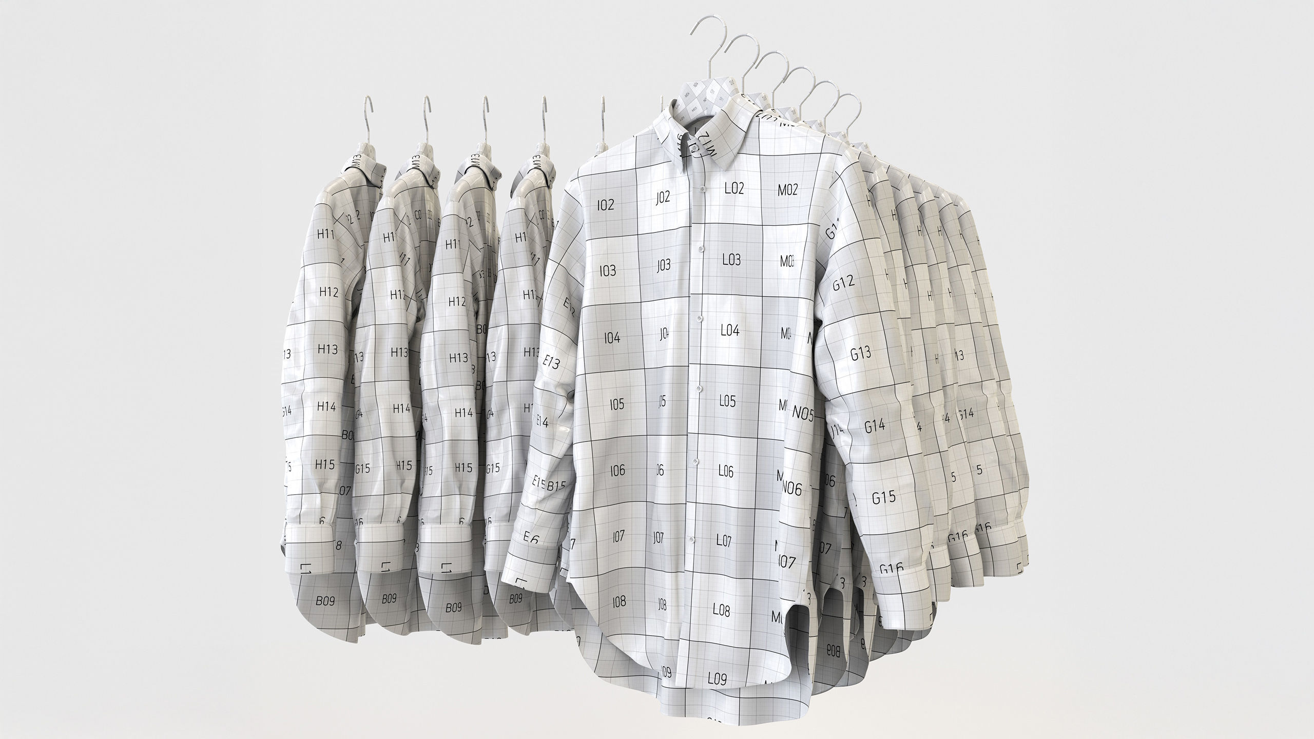 Casual Mens Clothing 3D Model Set - Hanging and Folded 3D model_16
