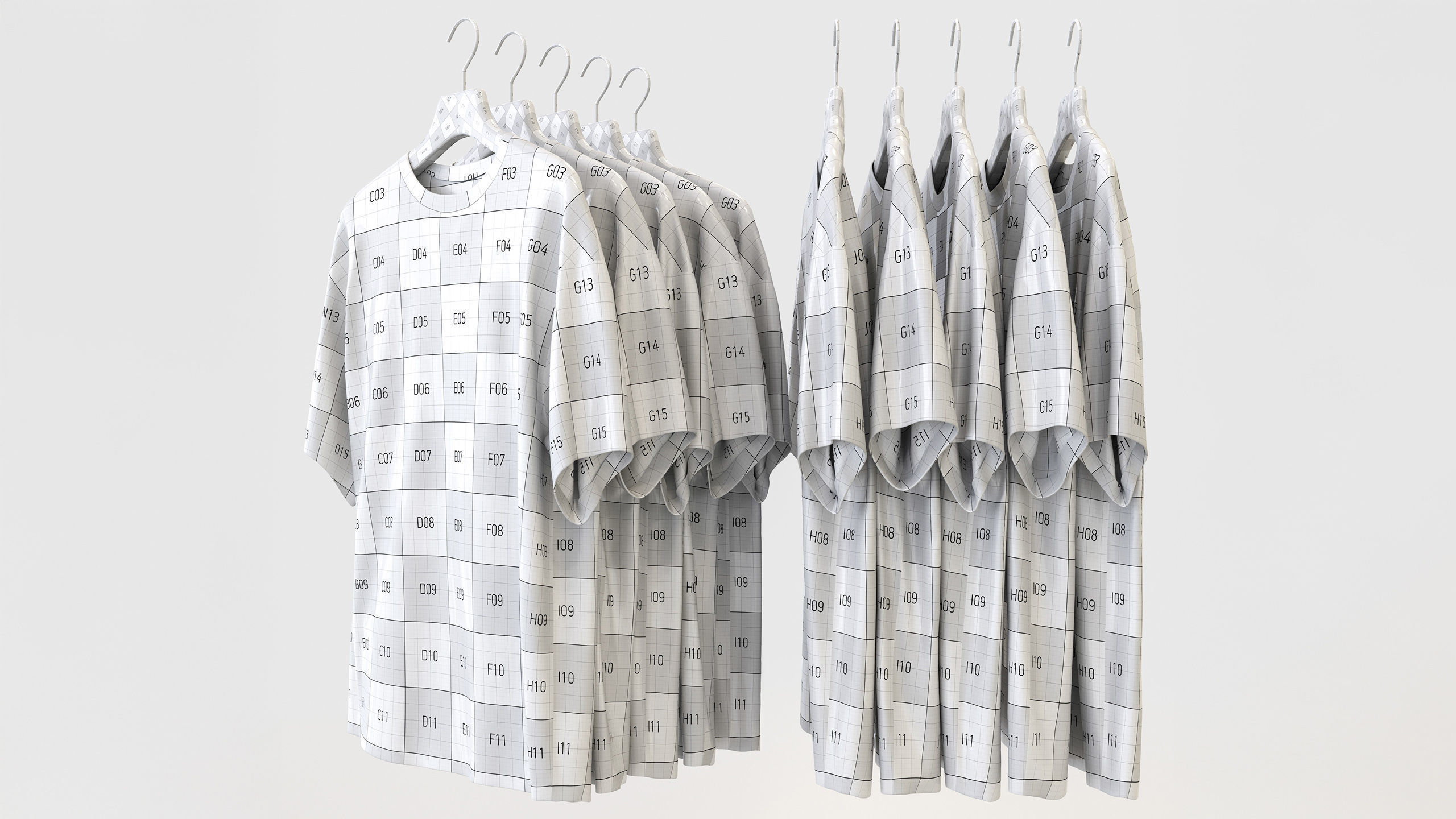 Casual Mens Clothing 3D Model Set - Hanging and Folded 3D model_8