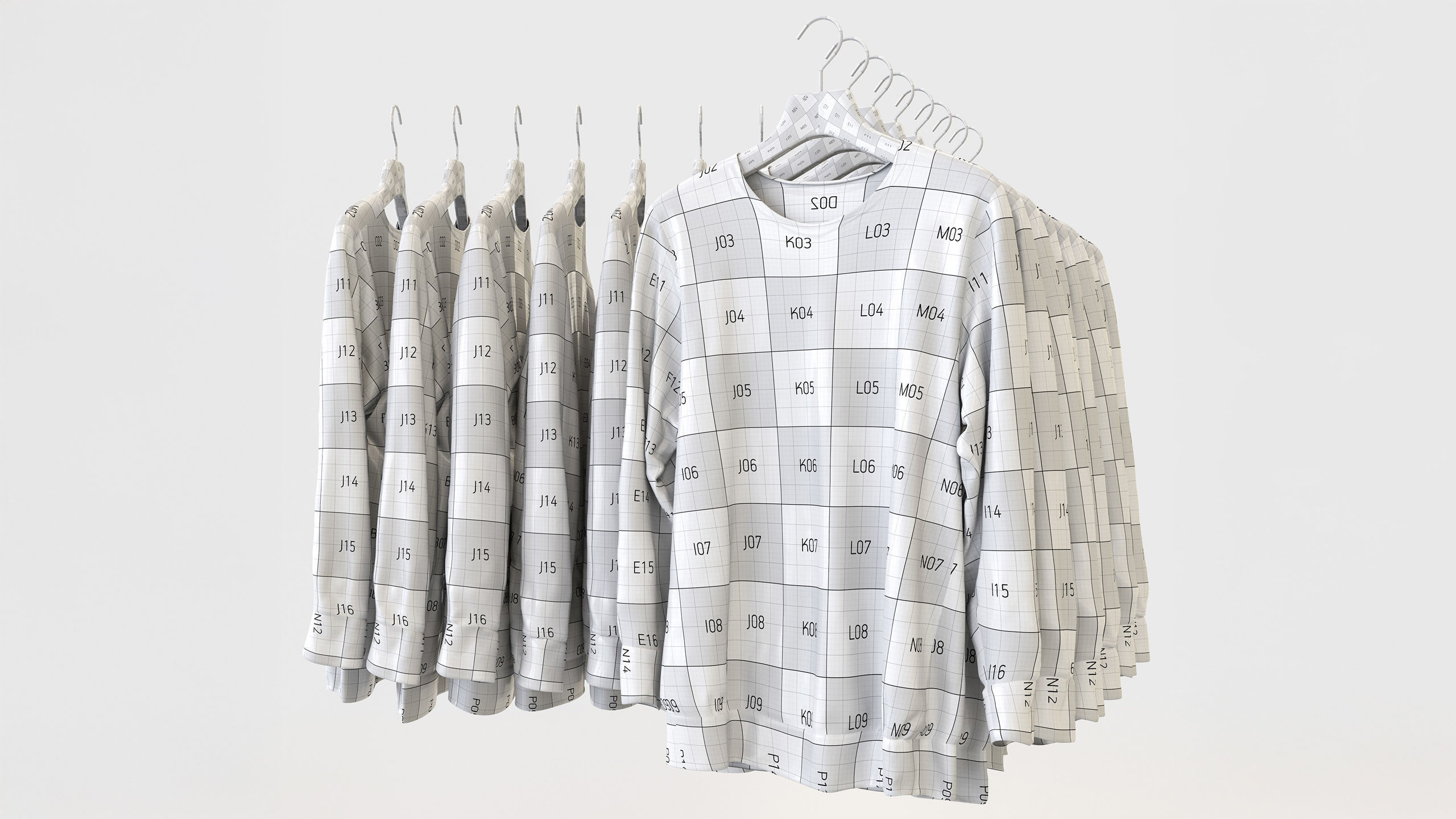 Casual Mens Clothing 3D Model Set - Hanging and Folded 3D model_12