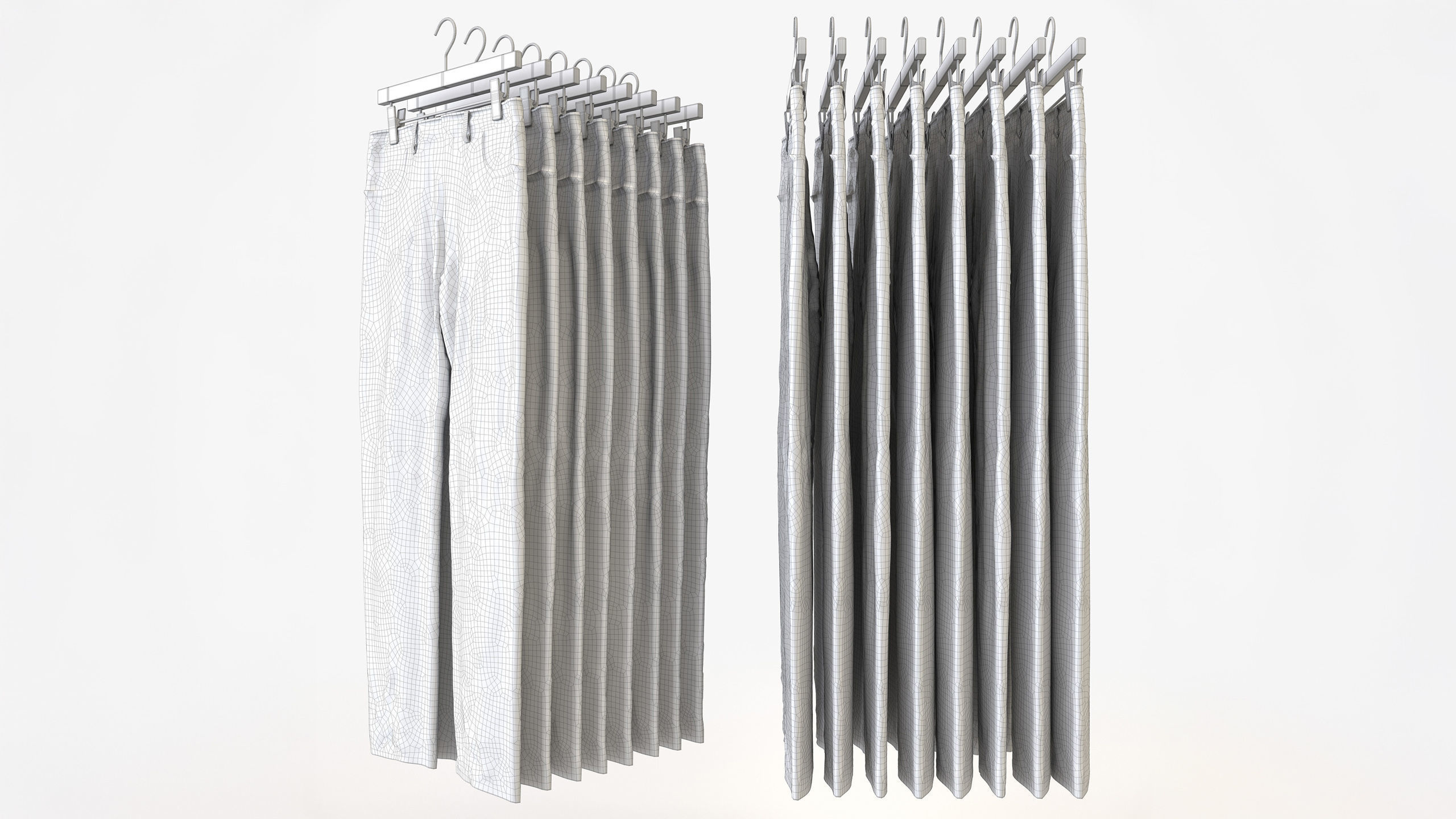 Casual Mens Clothing 3D Model Set - Hanging and Folded 3D model_19