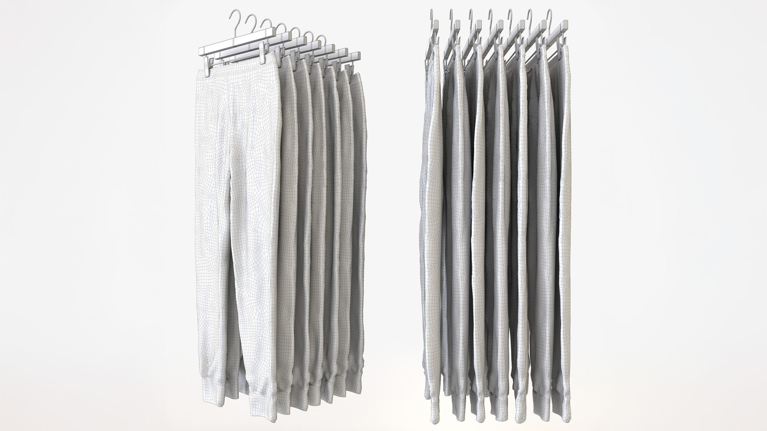 Casual Mens Clothing 3D Model Set - Hanging and Folded 3D model_23