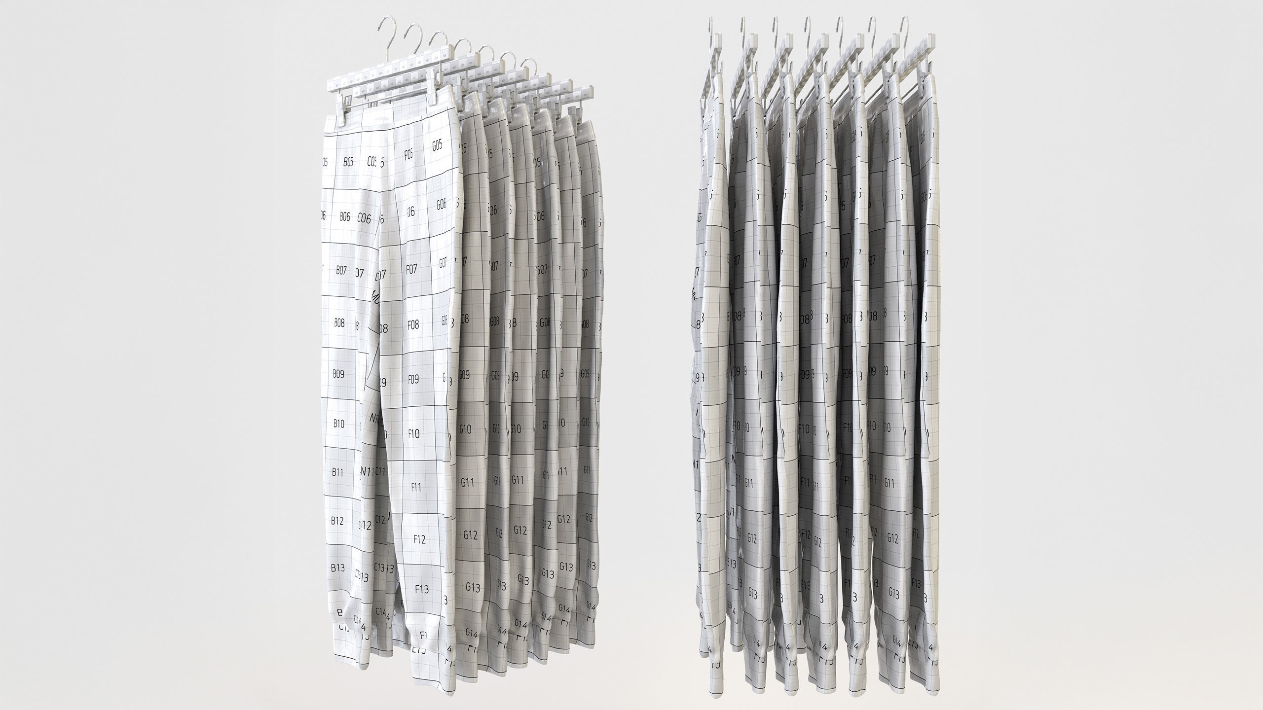 Casual Mens Clothing 3D Model Set - Hanging and Folded 3D model_24