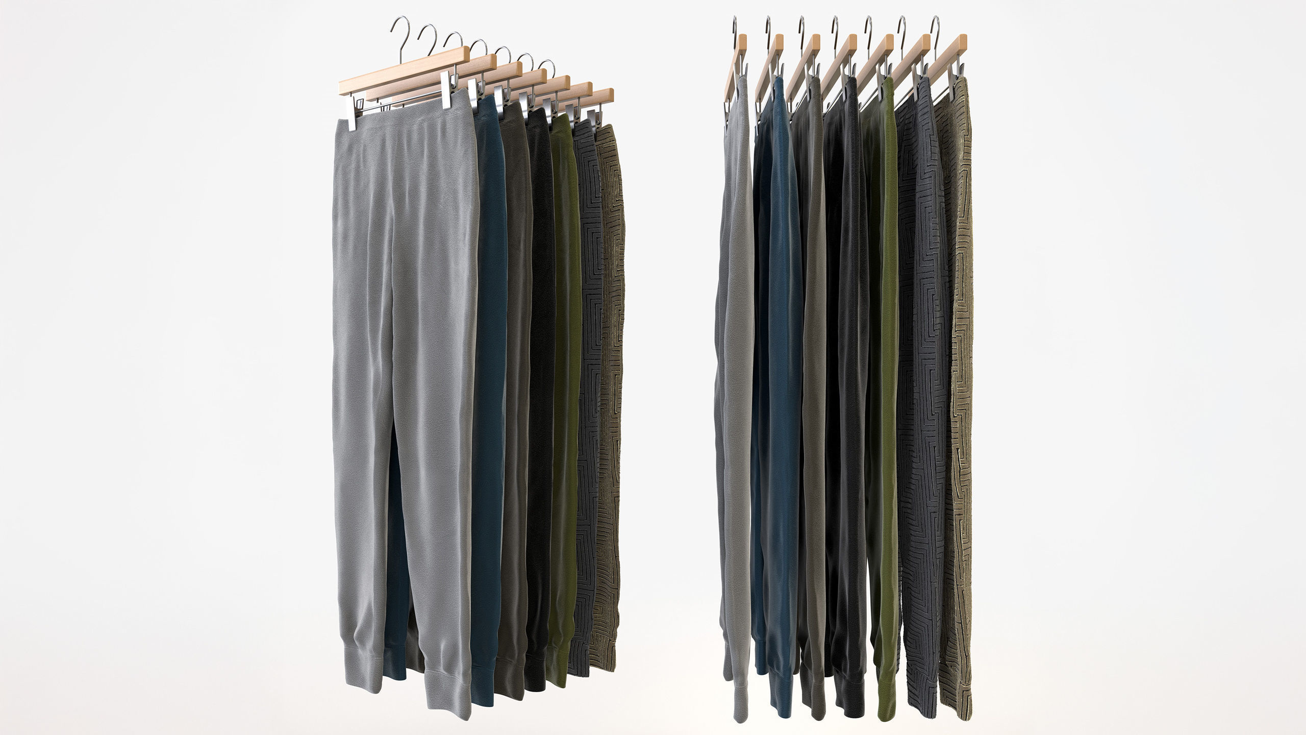 Casual Mens Clothing 3D Model Set - Hanging and Folded 3D model_21