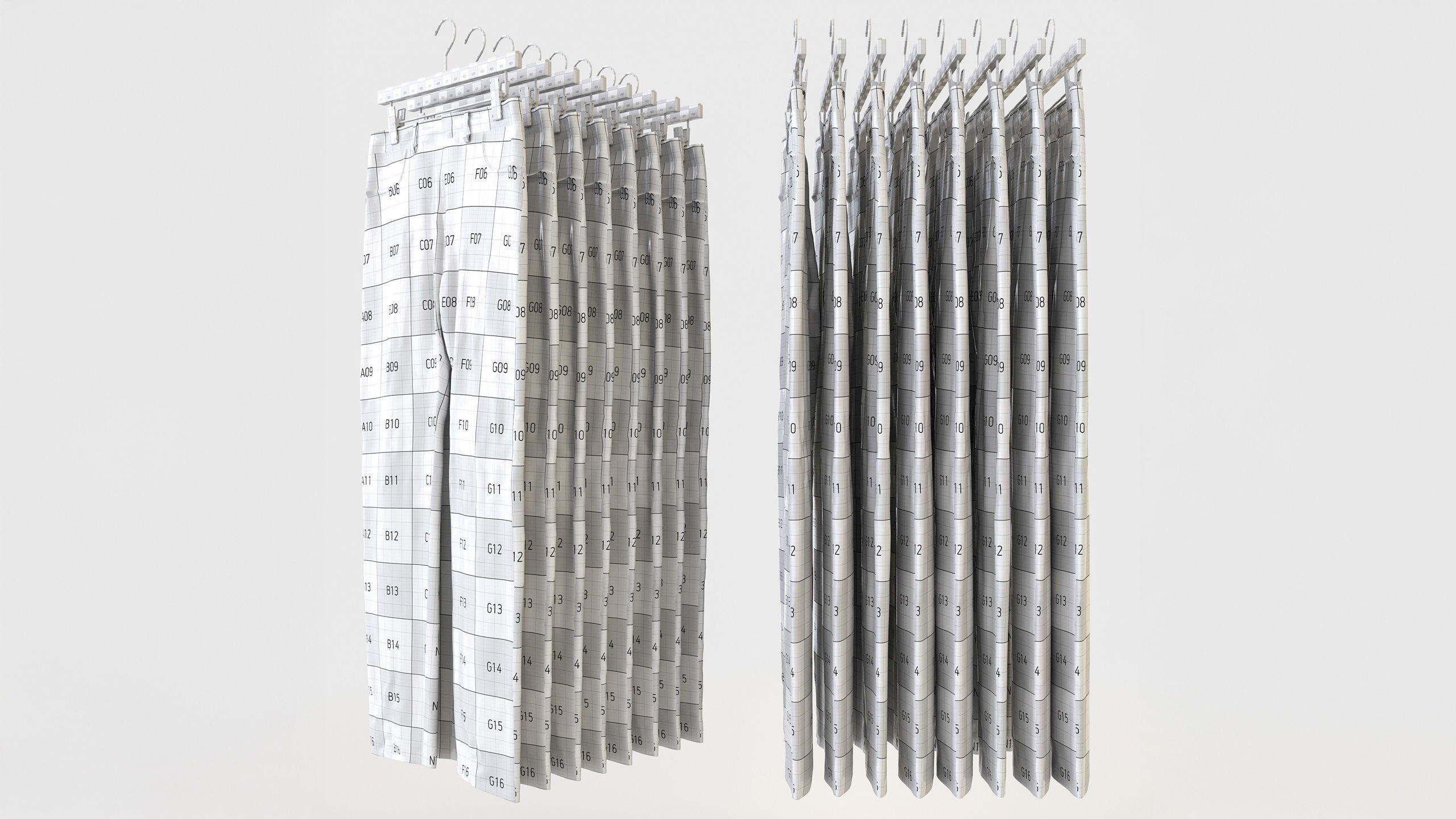 Casual Mens Clothing 3D Model Set - Hanging and Folded 3D model_20