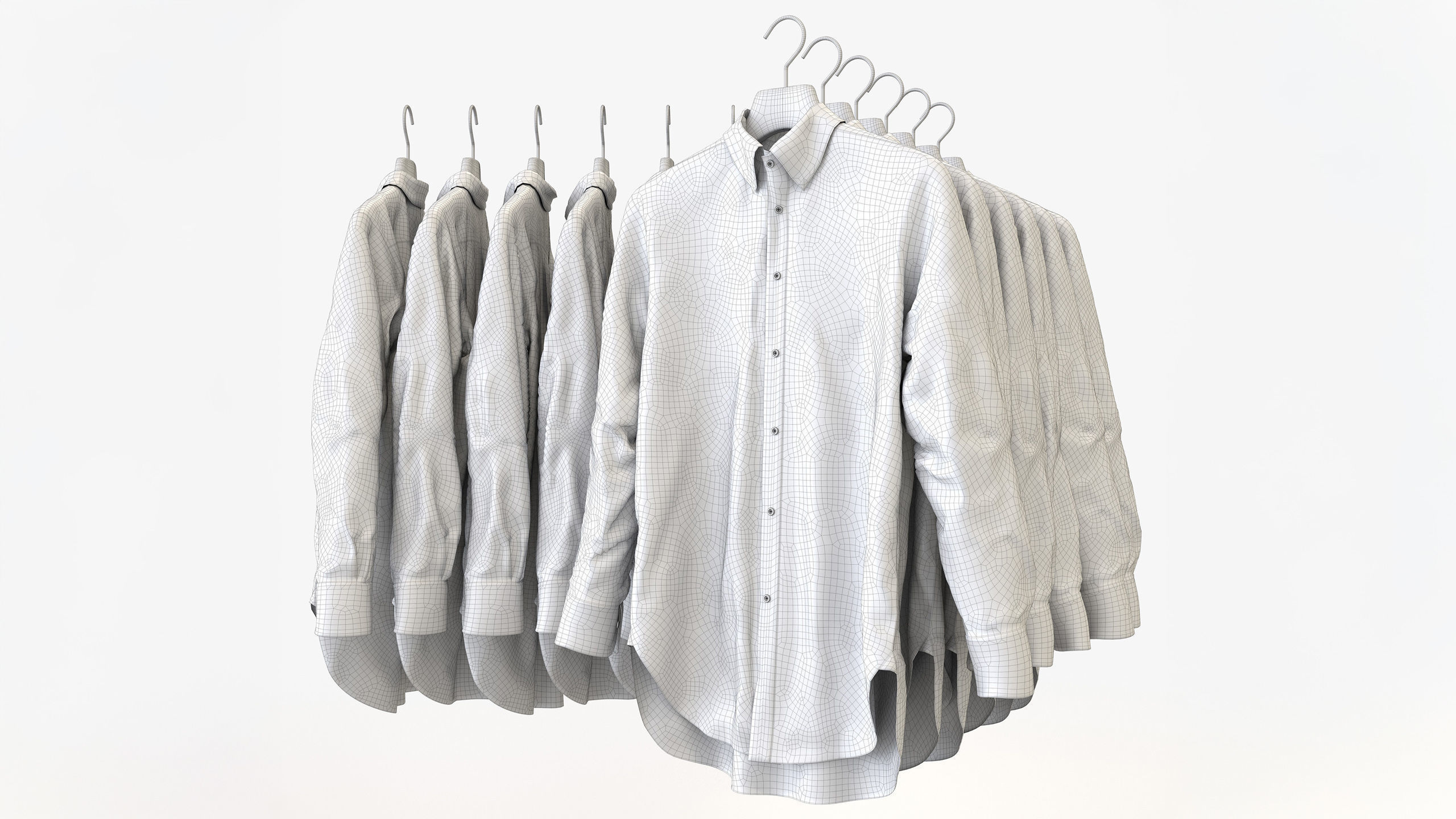 Casual Mens Clothing 3D Model Set - Hanging and Folded 3D model_15