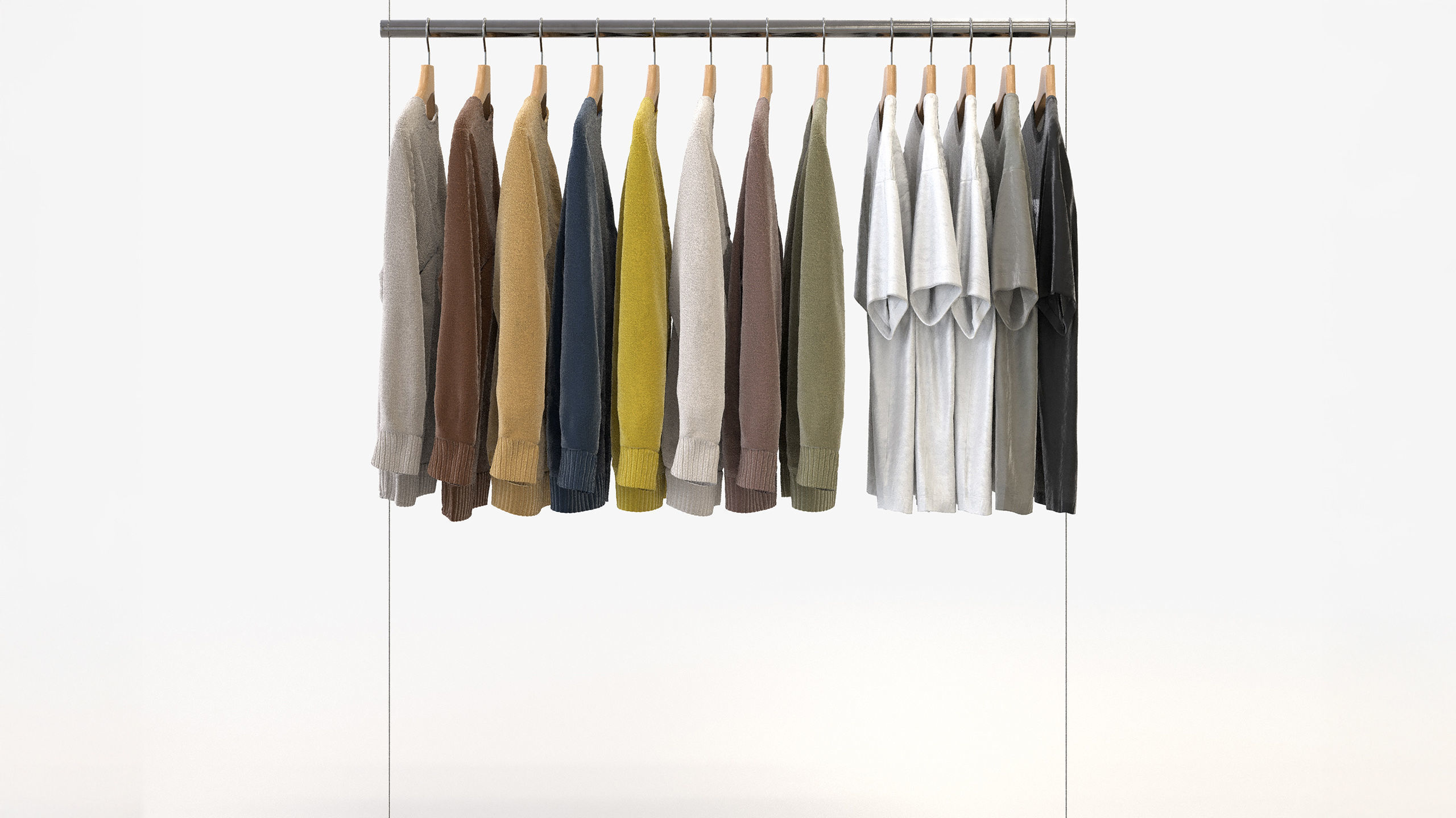 Casual Mens Clothing 3D Model Set - Hanging and Folded 3D model_4