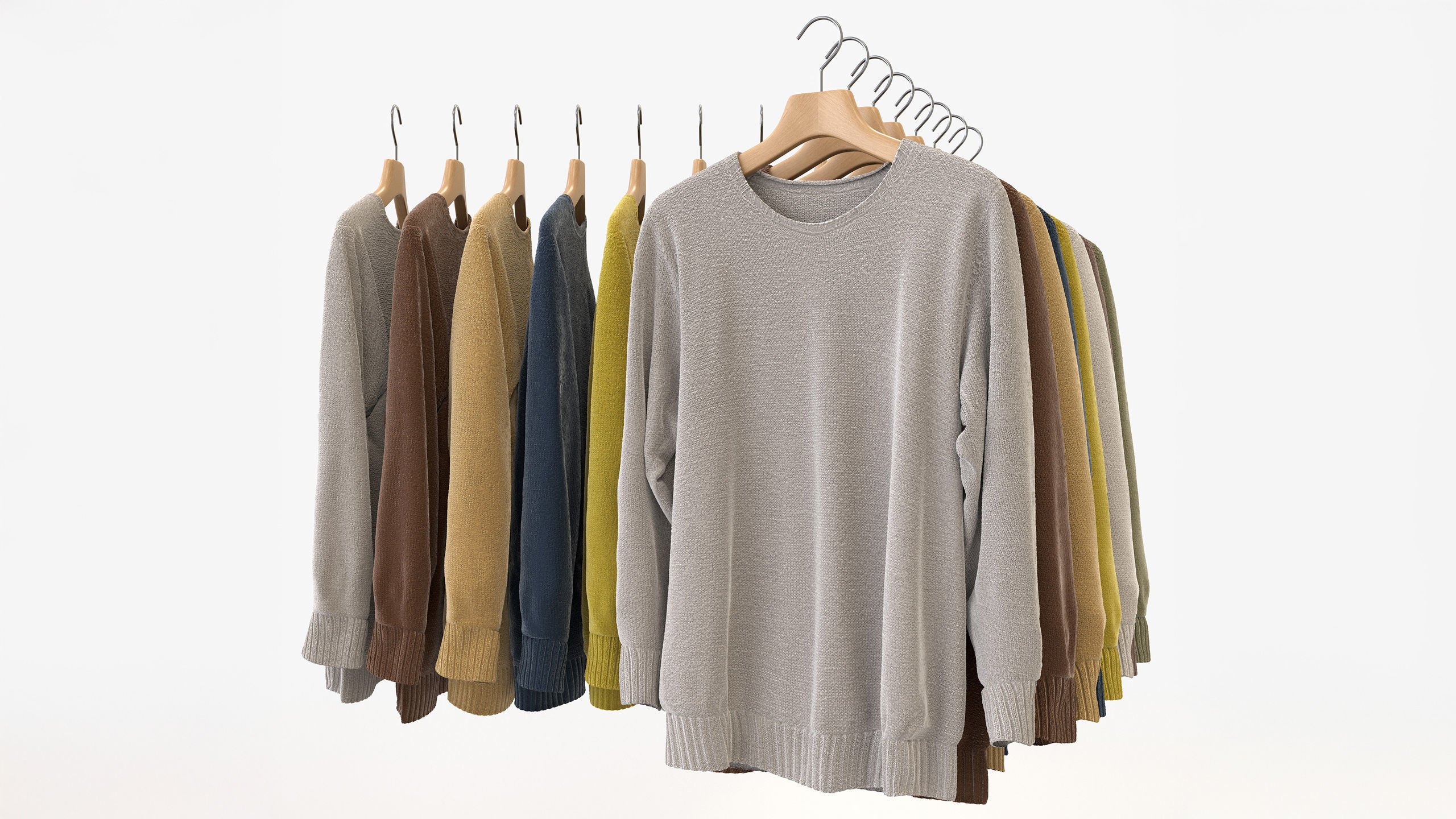 Casual Mens Clothing 3D Model Set - Hanging and Folded 3D model_9