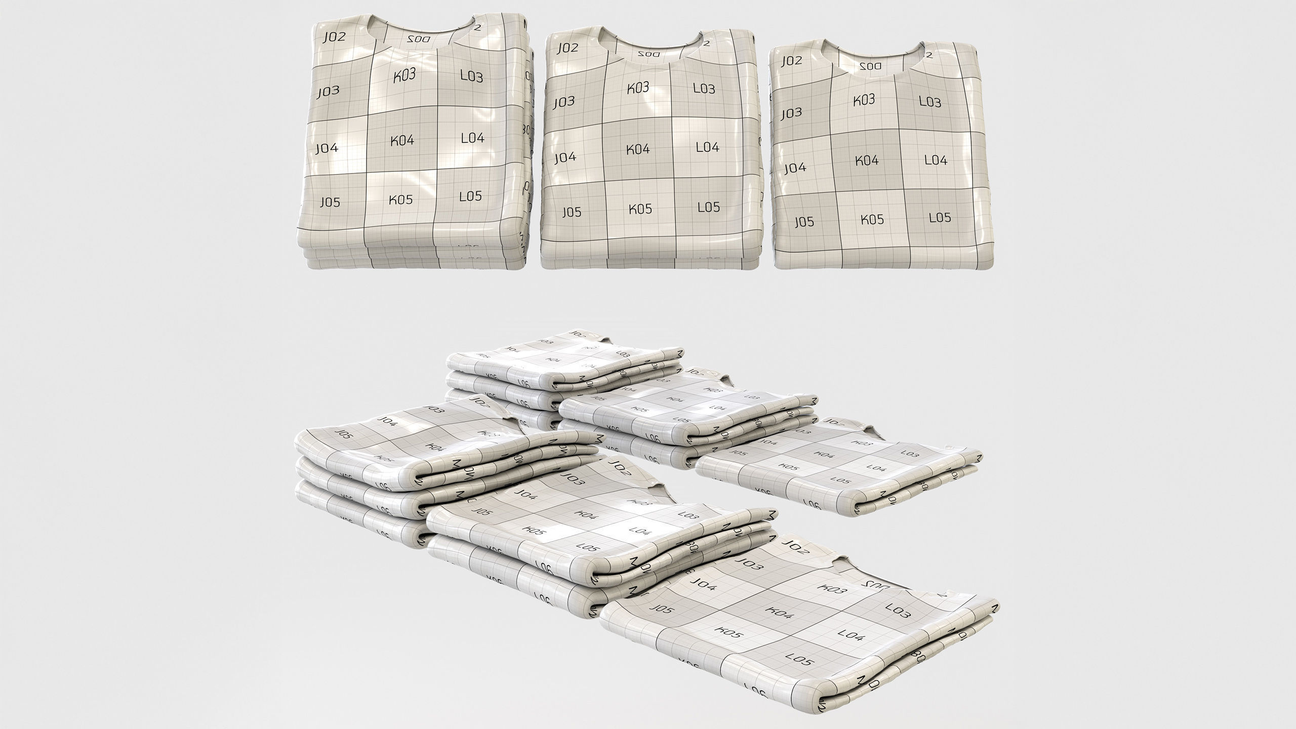 Casual Mens Clothing 3D Model Set - Hanging and Folded 3D model_28