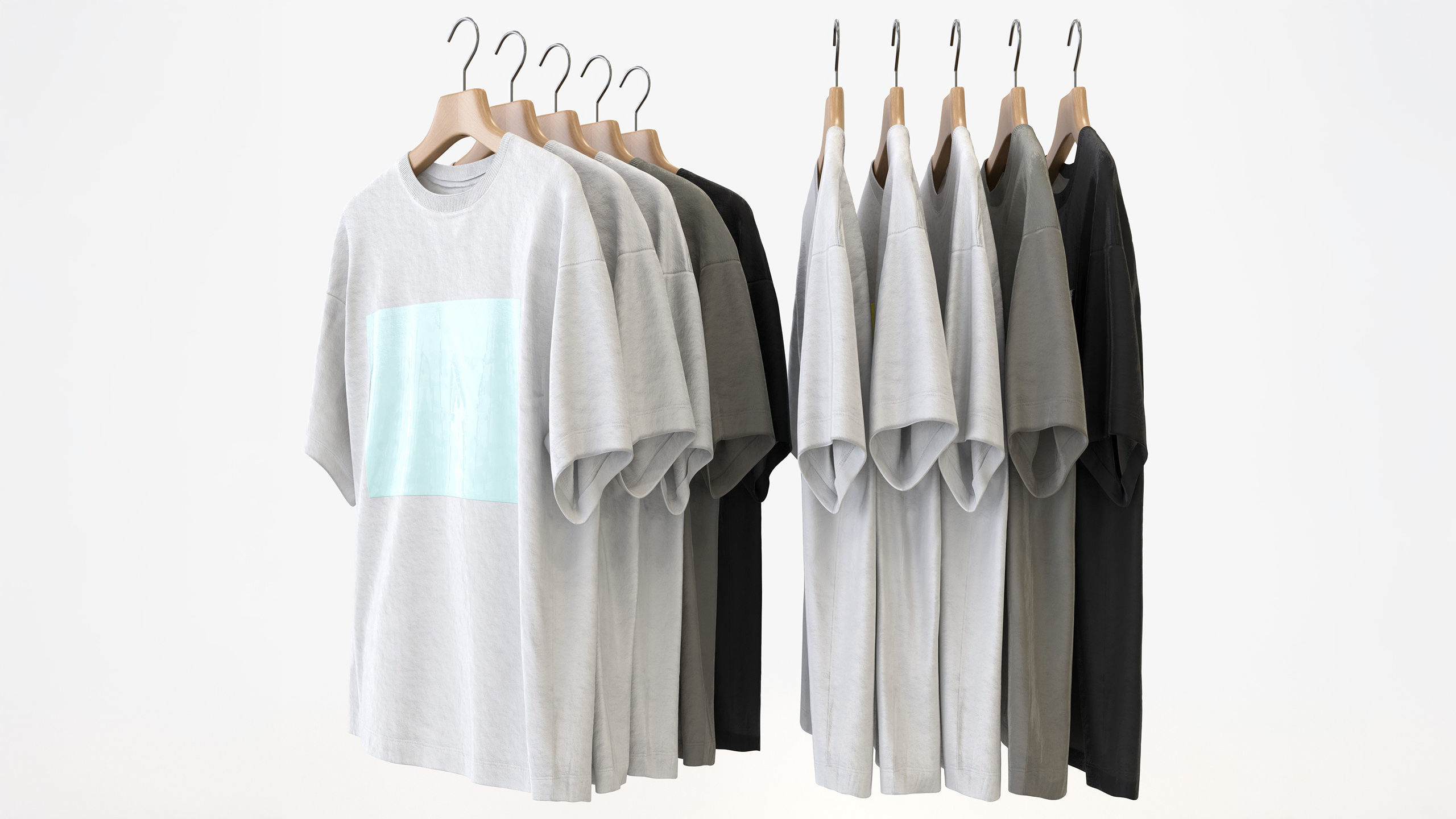 Casual Mens Clothing 3D Model Set - Hanging and Folded 3D model_5