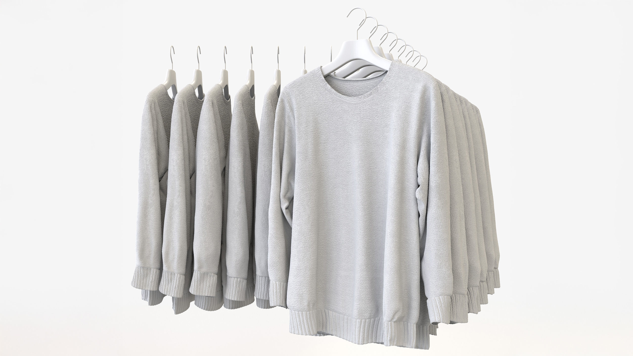 Casual Mens Clothing 3D Model Set - Hanging and Folded 3D model_10