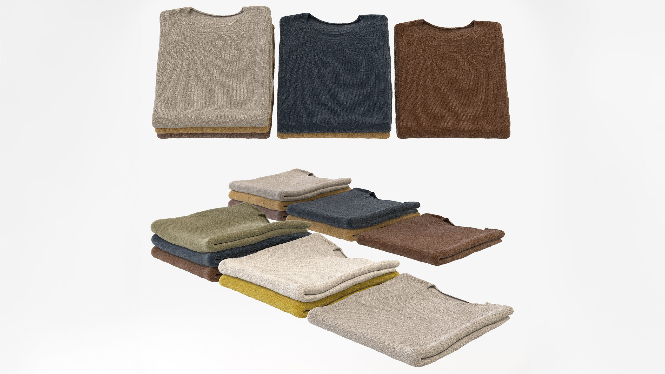 Casual Mens Clothing 3D Model Set - Hanging and Folded 3D model_25