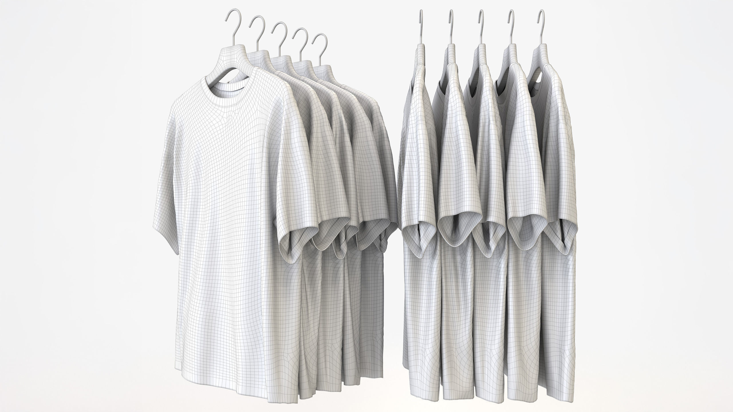Casual Mens Clothing 3D Model Set - Hanging and Folded 3D model_7