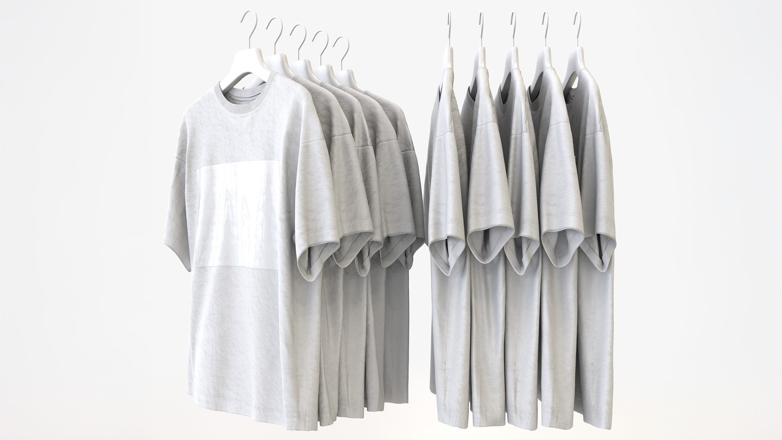 Casual Mens Clothing 3D Model Set - Hanging and Folded 3D model_6