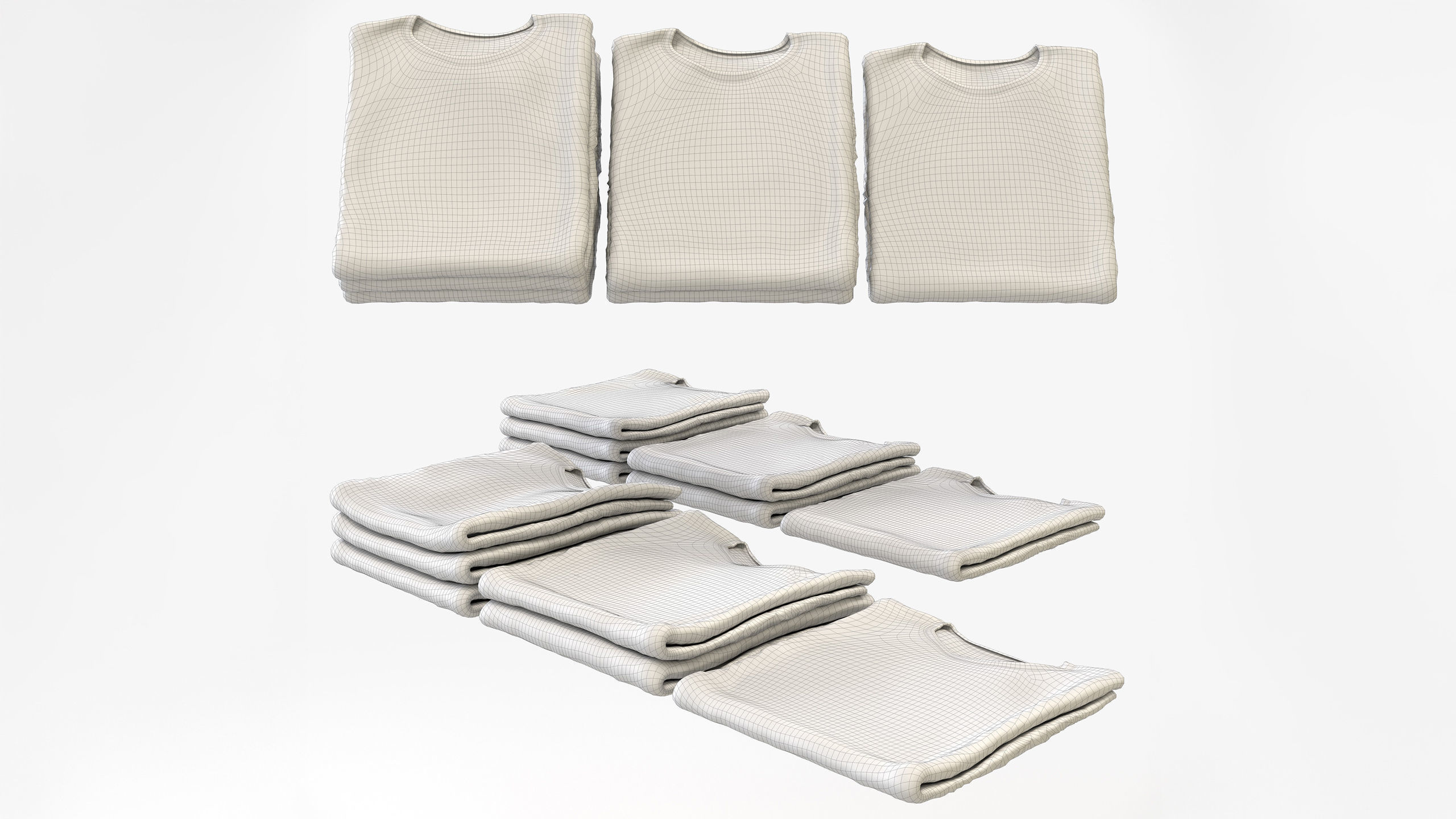 Casual Mens Clothing 3D Model Set - Hanging and Folded 3D model_27