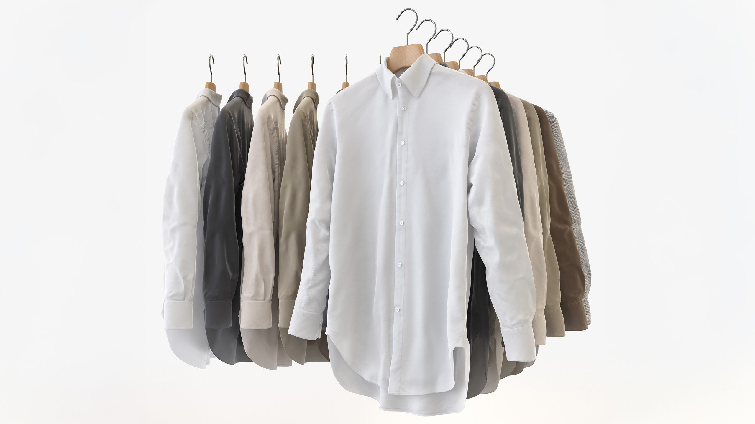Casual Mens Clothing 3D Model Set - Hanging and Folded 3D model_13