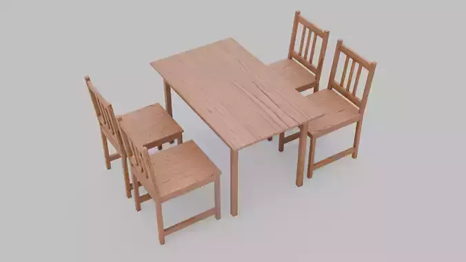 Luxury Dining Table and 4 Chair Wooden set