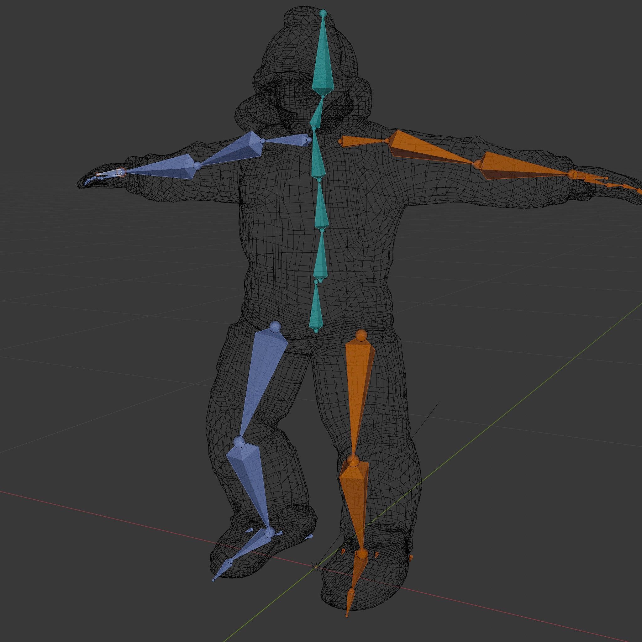 Colorful Ski Kid Rigged and Animated D Character Model Low-poly 3D model_5