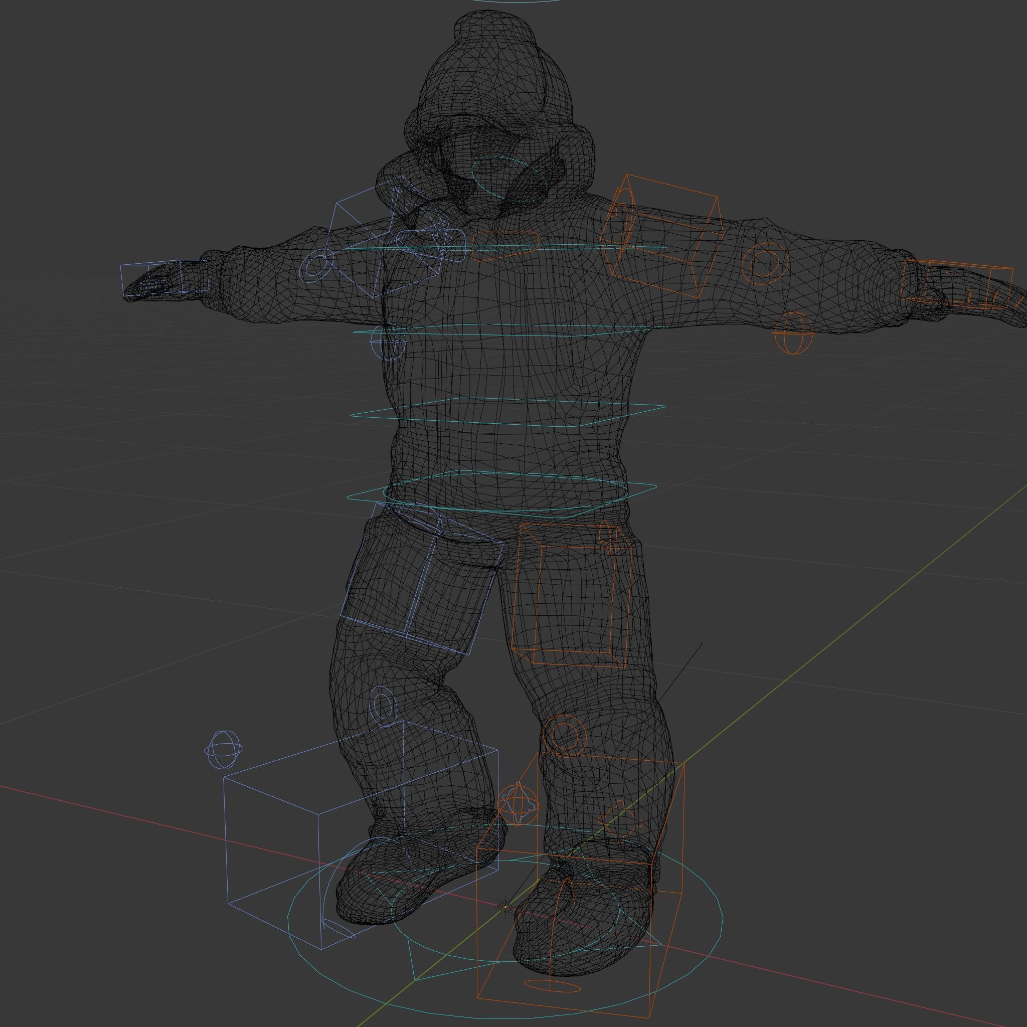 Colorful Ski Kid Rigged and Animated D Character Model Low-poly 3D model_6