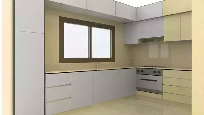 Modern Kitchen Minimalist Design with Built-in Oven