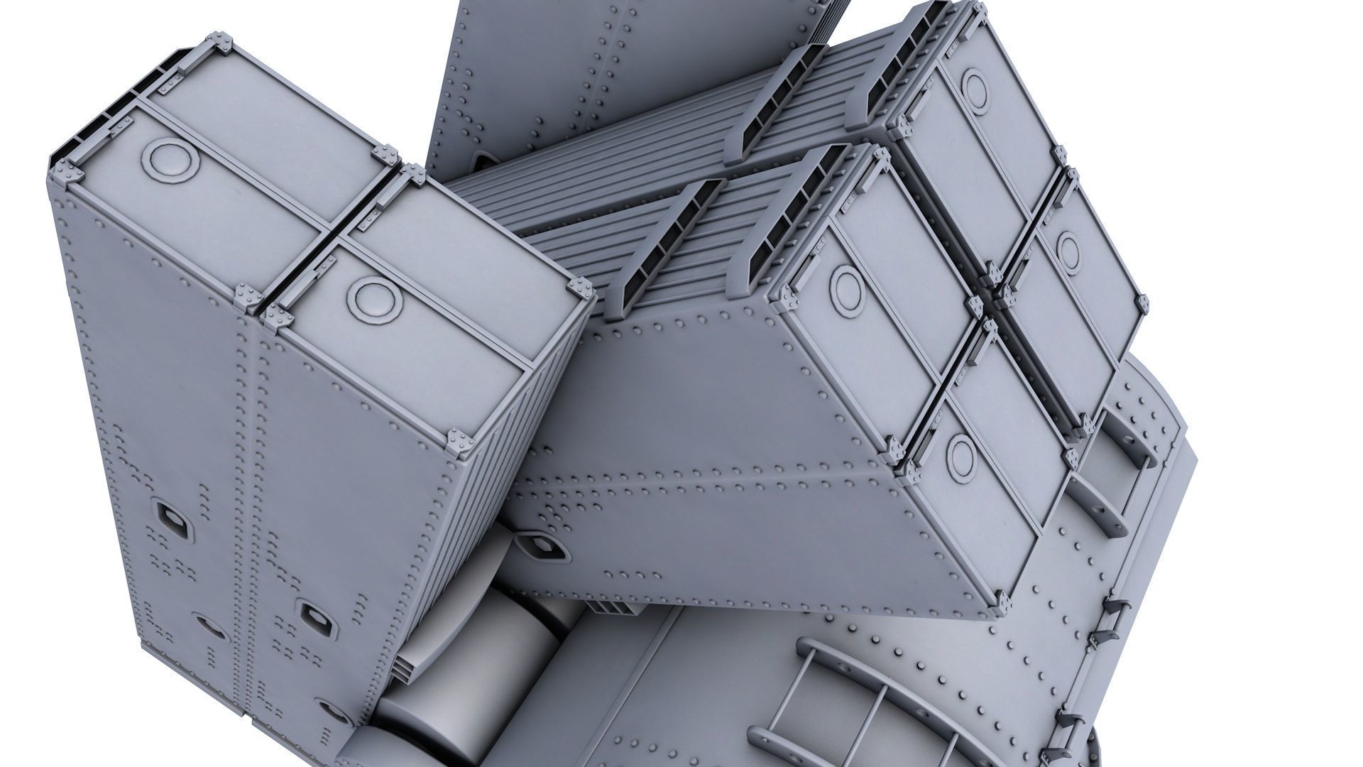 Mk-16 Launching System Naval Gun 3D model_1