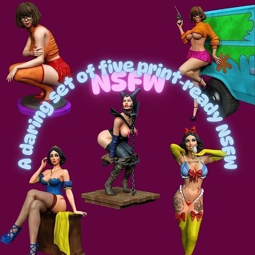 A daring set of five print ready NSFW busts Velmaa Dinkley Snow 3D print model