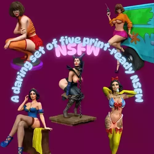 A daring set of five print ready NSFW busts Velmaa Dinkley Snow