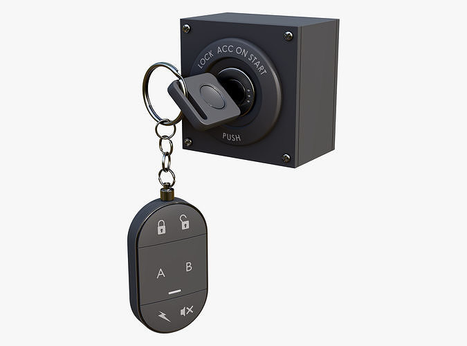 Car Ignition Key with Remote Control M1 3D model