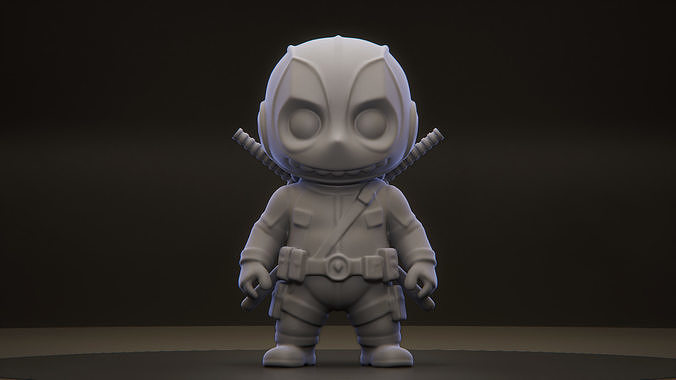 Labubu Deadpool Stylized Mercenary Figurine for 3D Printing 3D print model