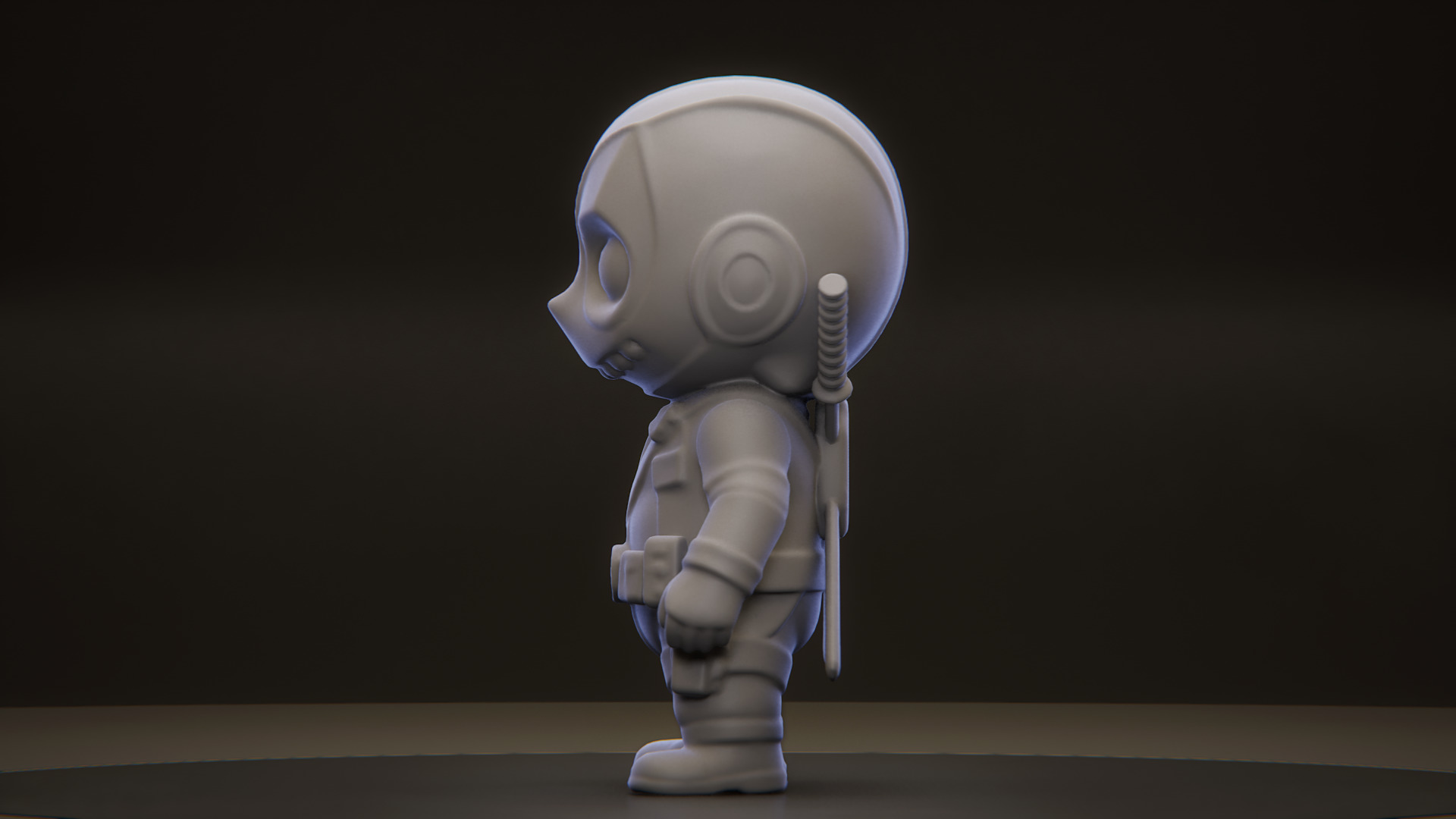 Labubu Deadpool Stylized Mercenary Figurine for 3D Printing 3D print model_3