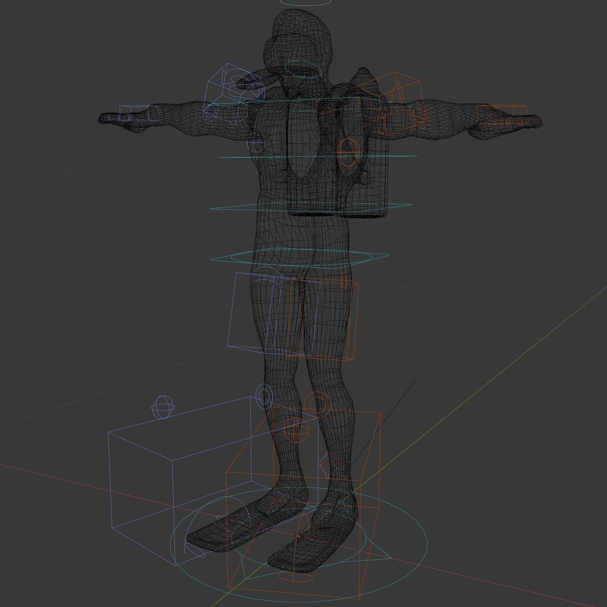 Rigged and Animated Scuba Diver Character Model in Blue Suit Low-poly 3D model_6