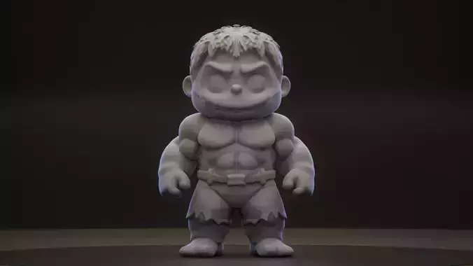 Labubu Hulk  Stylized Superhero Figurine for 3D Printing 3D print model