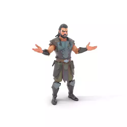 Warrior Character Model  Rigged and Animated for Games