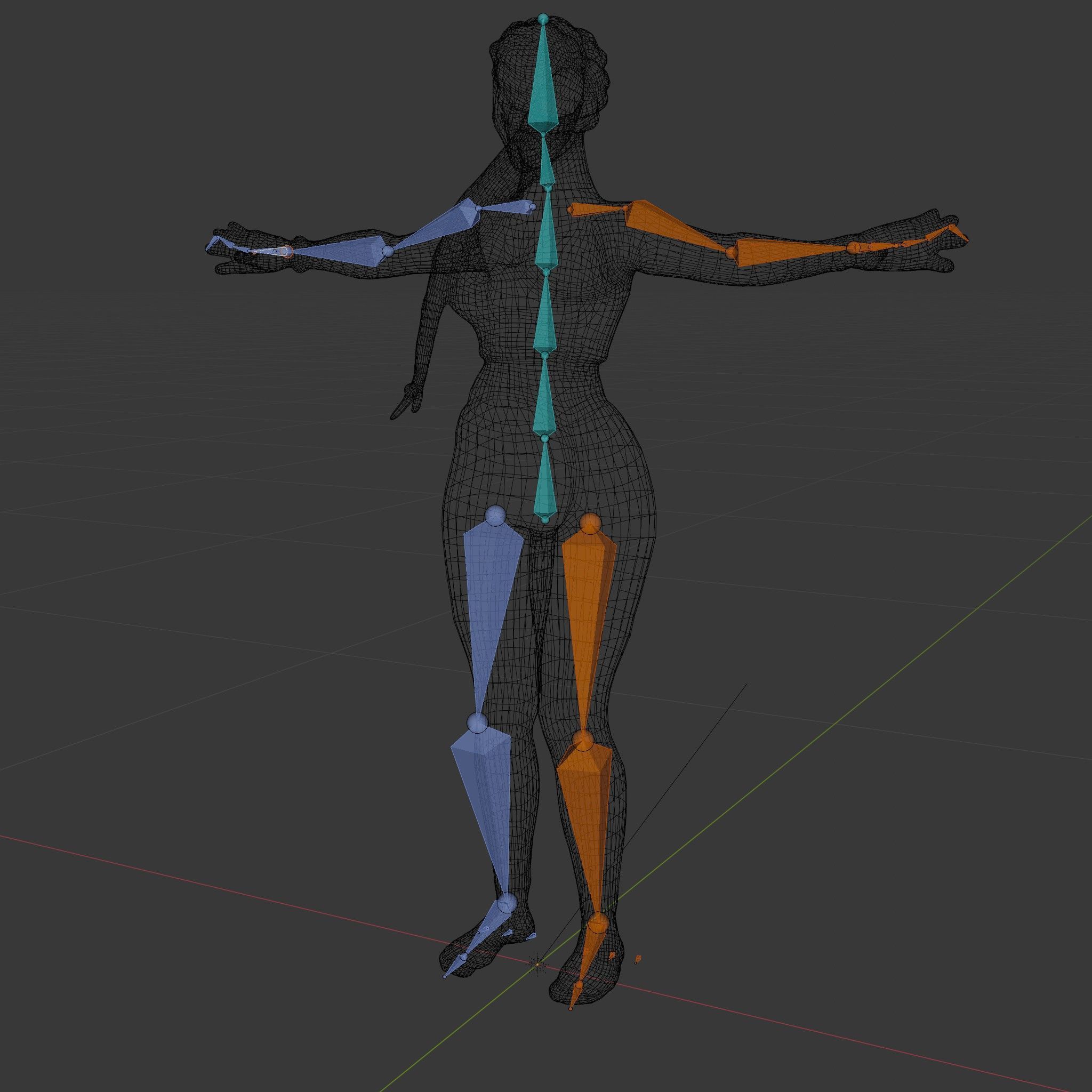 Rigged and Animated Athletic Female Character in Sportswear Low-poly 3D model_6