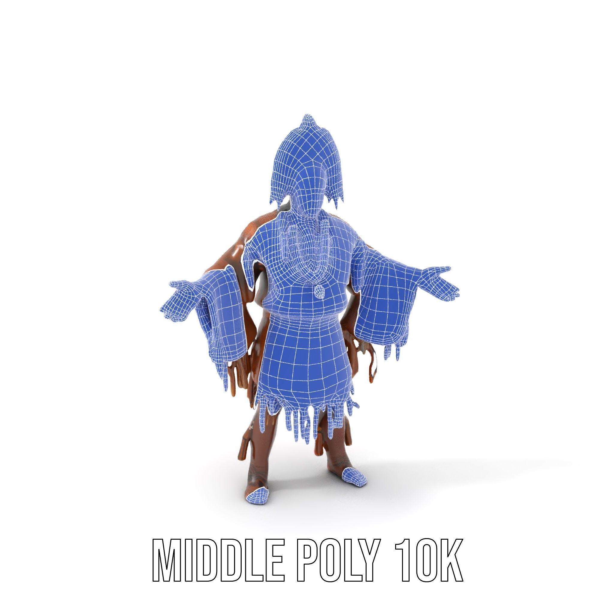 Indigenous Elder Character Model Rigged and Animated Low-poly 3D model_25