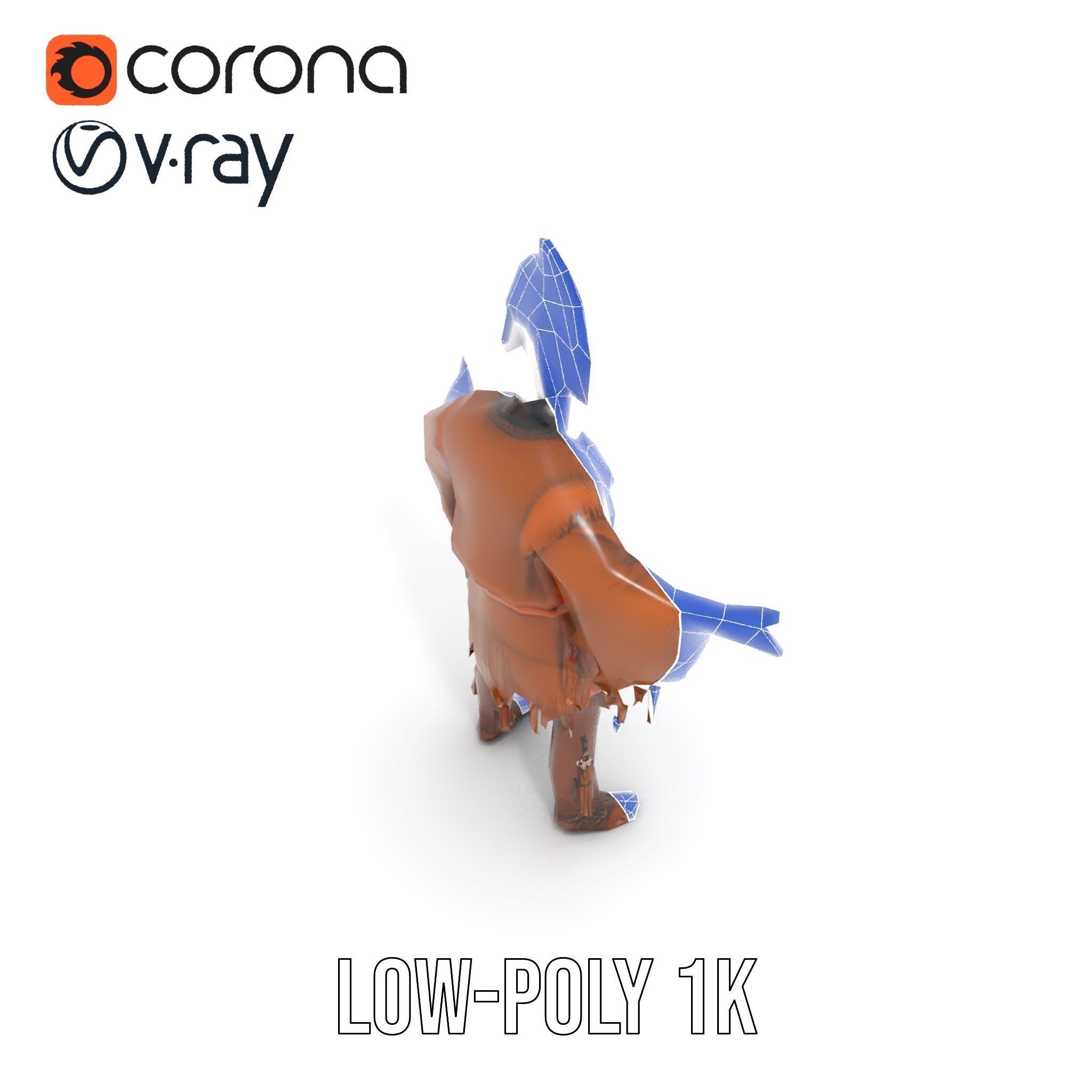 Indigenous Elder Character Model Rigged and Animated Low-poly 3D model_9