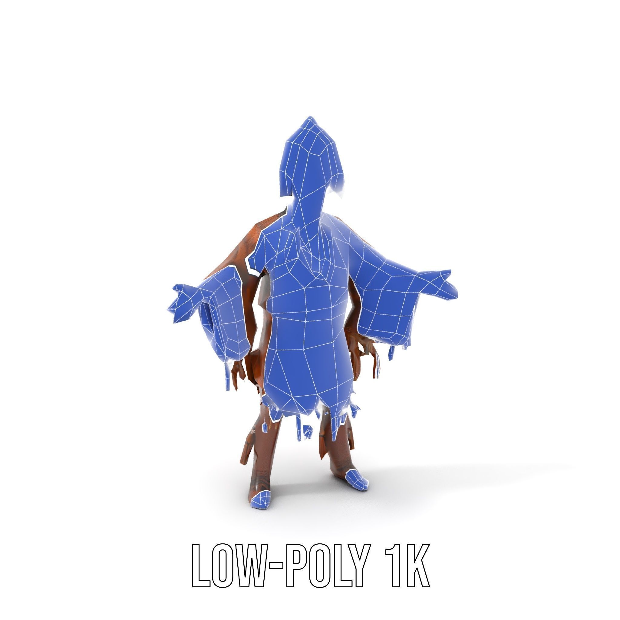 Indigenous Elder Character Model Rigged and Animated Low-poly 3D model_12