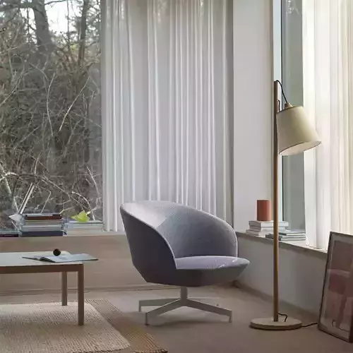 Natural Wood Floor Lamp 3D  Modern Living Room Light