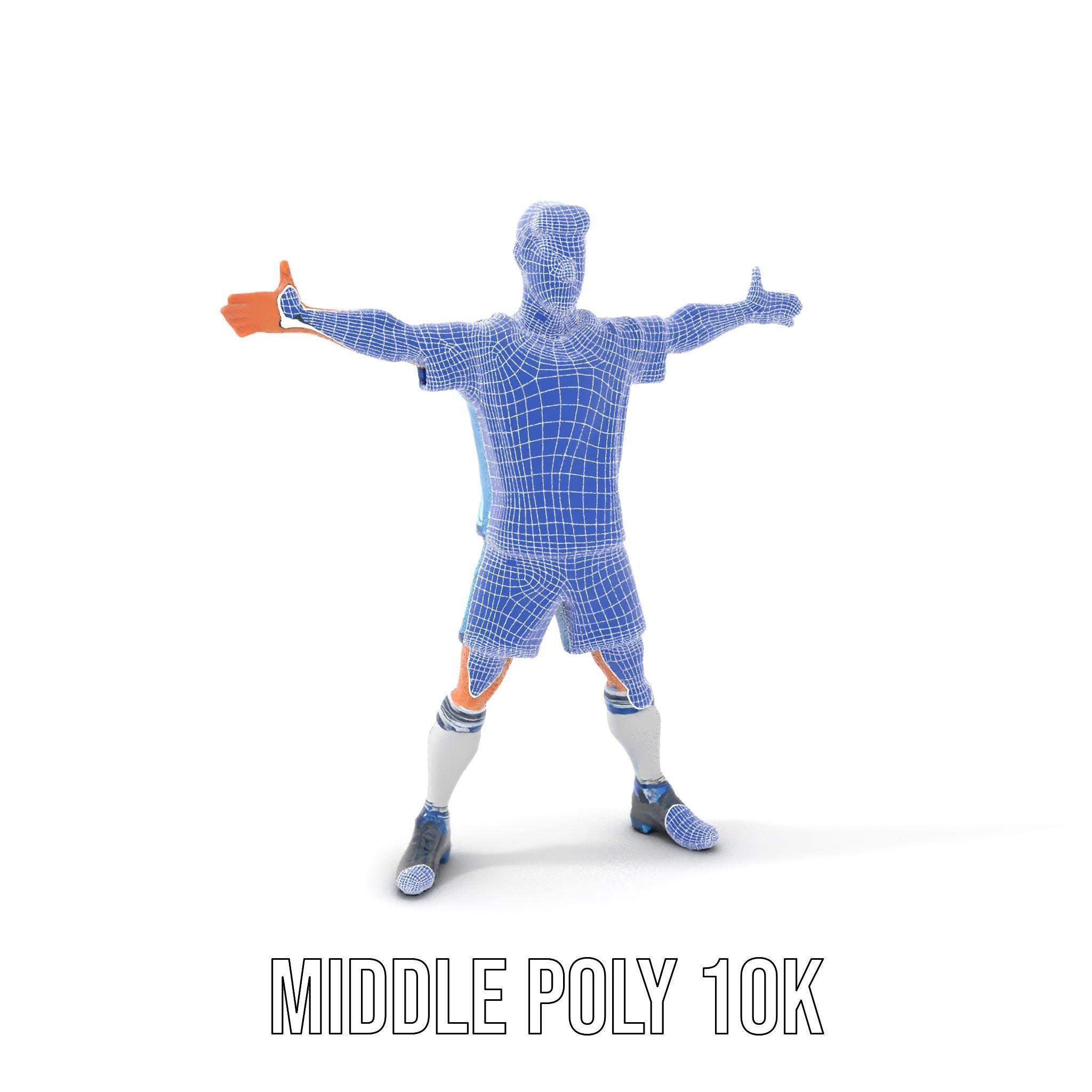 Young Male Soccer Player Rigged and Animated D Character Model Low-poly 3D model_30