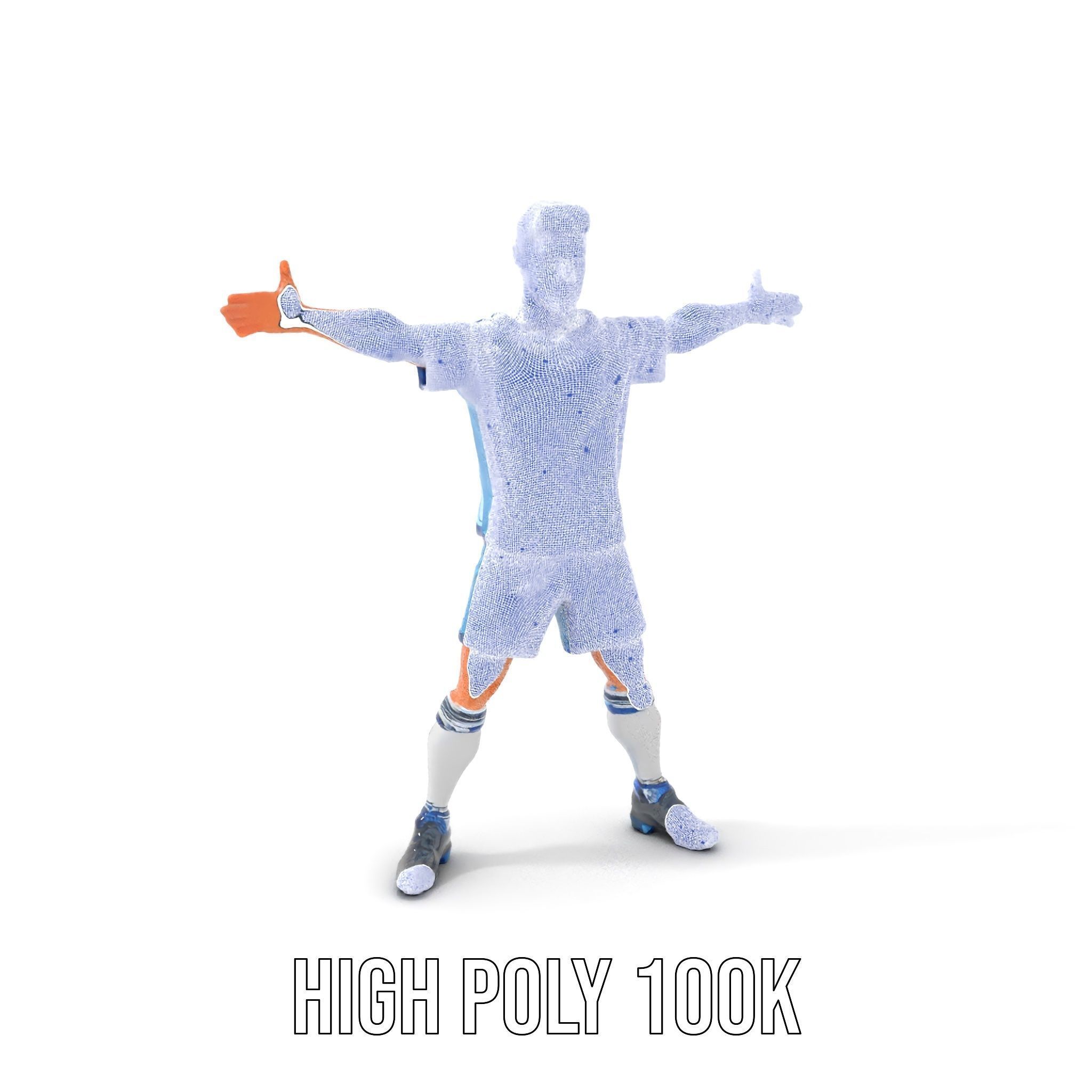 Young Male Soccer Player Rigged and Animated D Character Model Low-poly 3D model_5