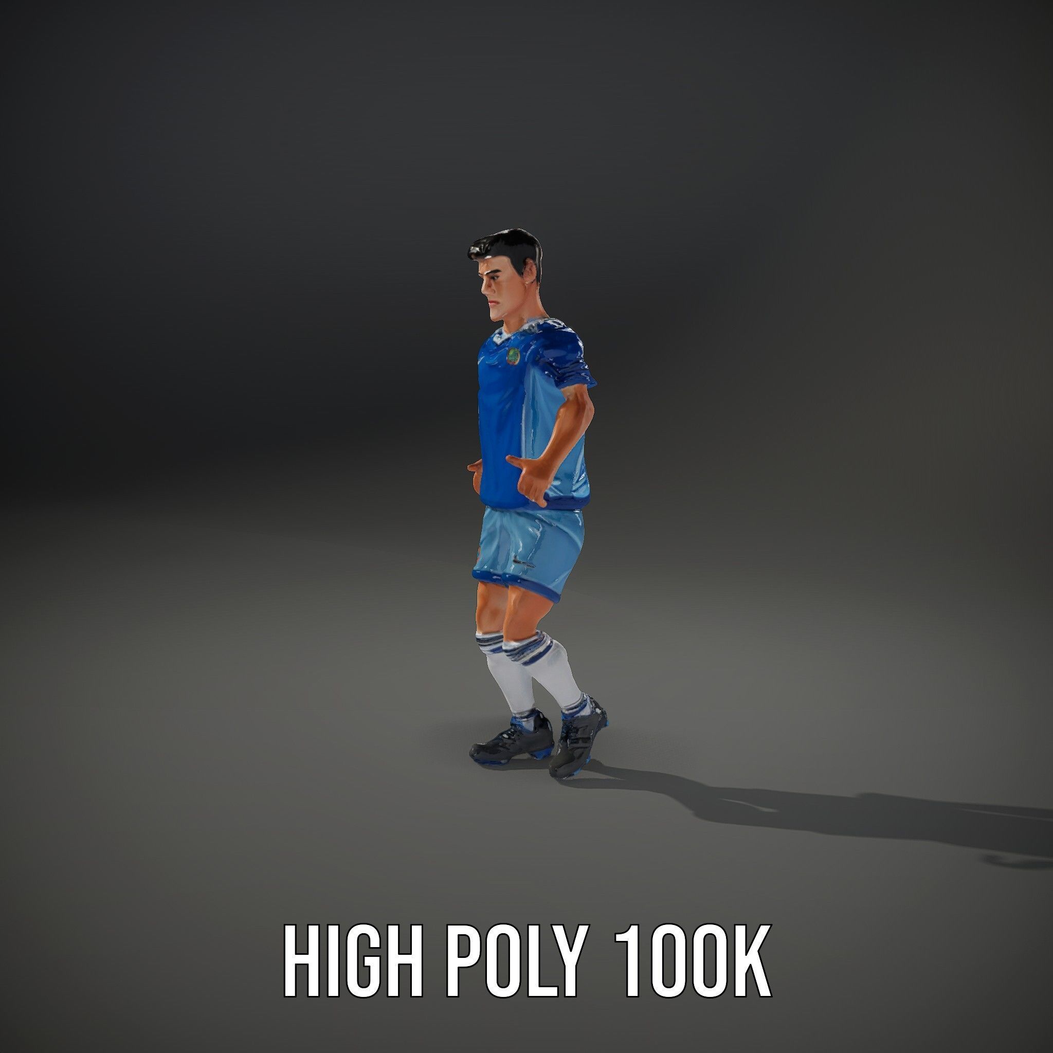 Young Male Soccer Player Rigged and Animated D Character Model Low-poly 3D model_37