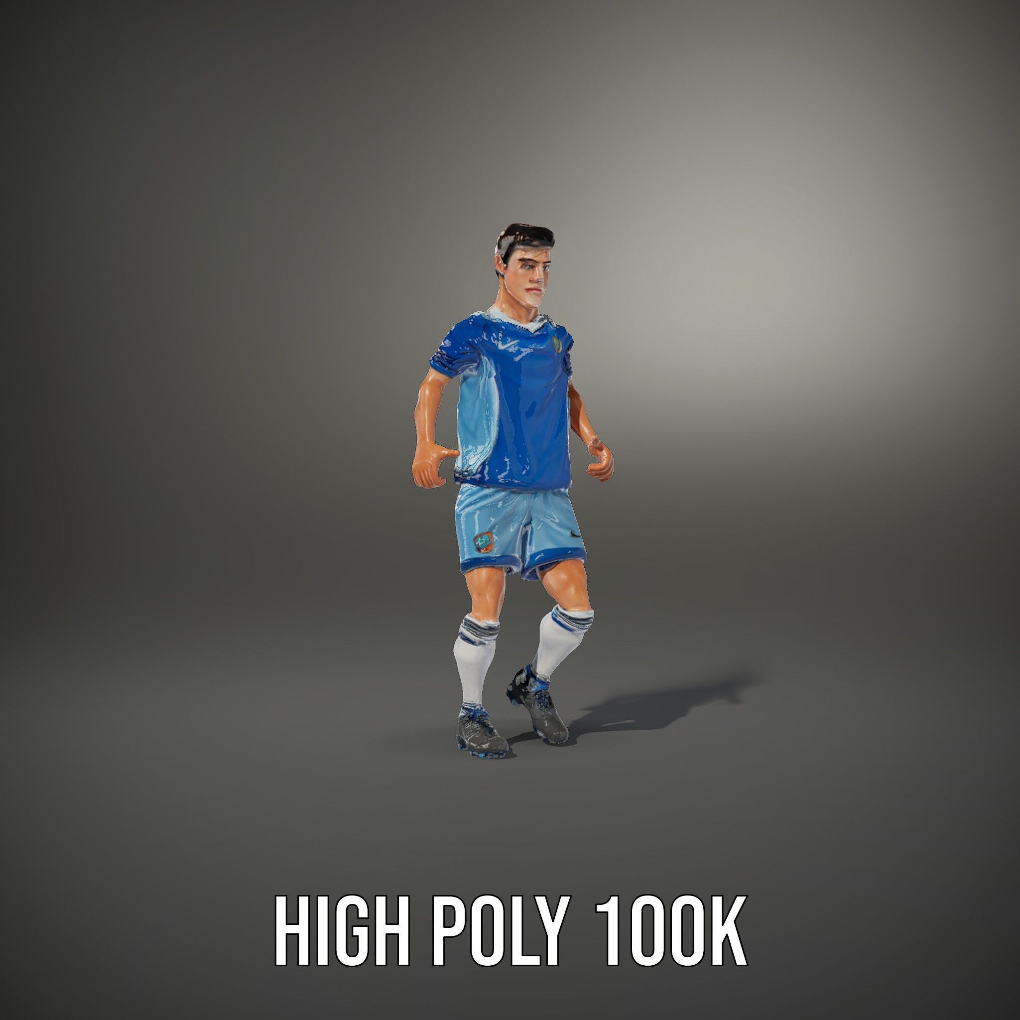 Young Male Soccer Player Rigged and Animated D Character Model Low-poly 3D model_34