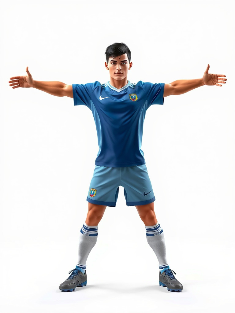 Young Male Soccer Player Rigged and Animated D Character Model Low-poly 3D model_3