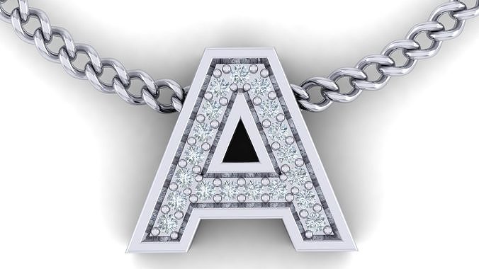 Initial Letter Pendant A 3D print model