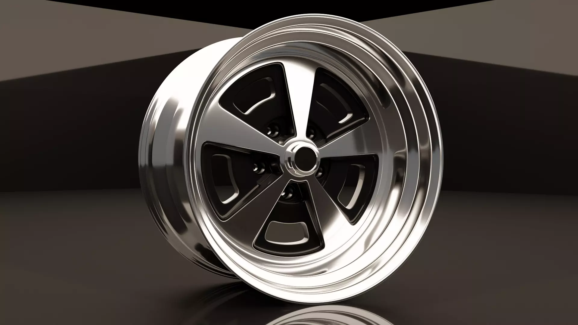 american muscle car wheel 3D model_0
