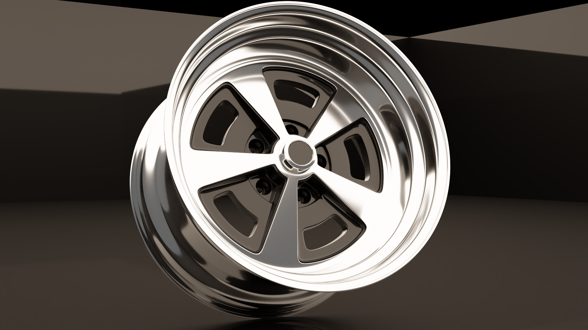 american muscle car wheel 3D model_2