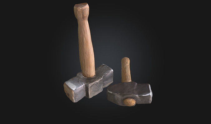 Sledgehammers Duo  Powerful Tools for Heavy-Duty Work 3D model