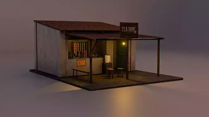 Countryside Tea Shop 3D model 3